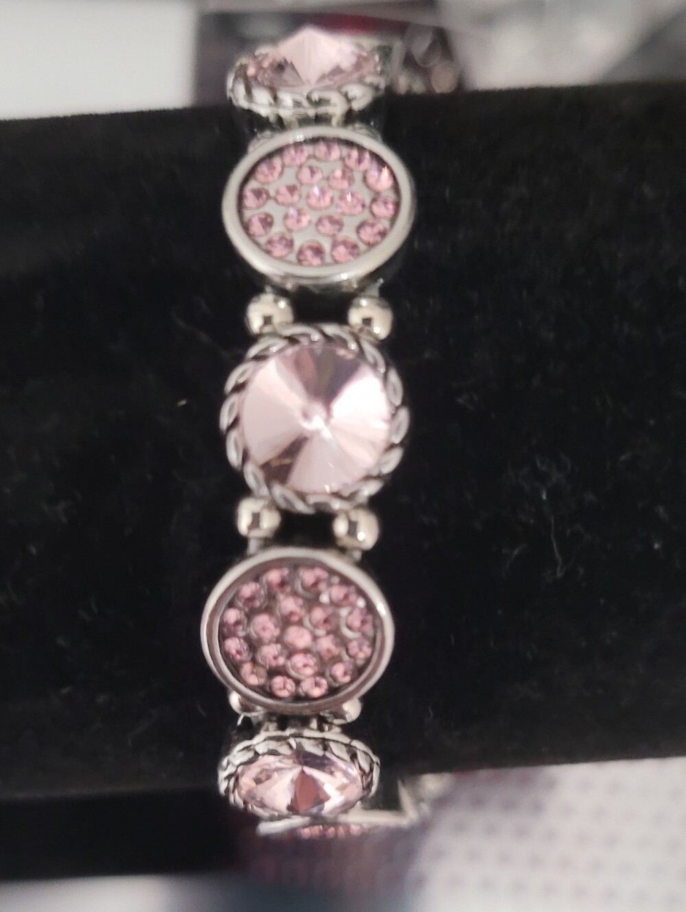 Papparazzi Pink Crystal Round Link Bracelet - Women Jewelry